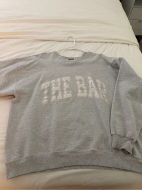 The Bar Light Gray Crewneck Sweatshirt with White Logo